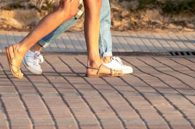 be careful about what you choose to wear on your feet when walking.