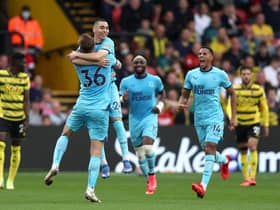 Sean Longstaff celebrating his goal against Watford in September (Photo by Alex Morton/Getty Images)