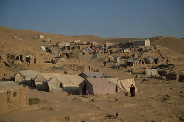 S general view of the Jar-e-Sakhi Internally Displaced People (IDP) camp in in Qala e Naw district of Badghis province. -Drought stalks the parched fields around the remote Afghan district of Bala Murghab, where climate change is proving a deadlier foe than the country's recent conflicts.