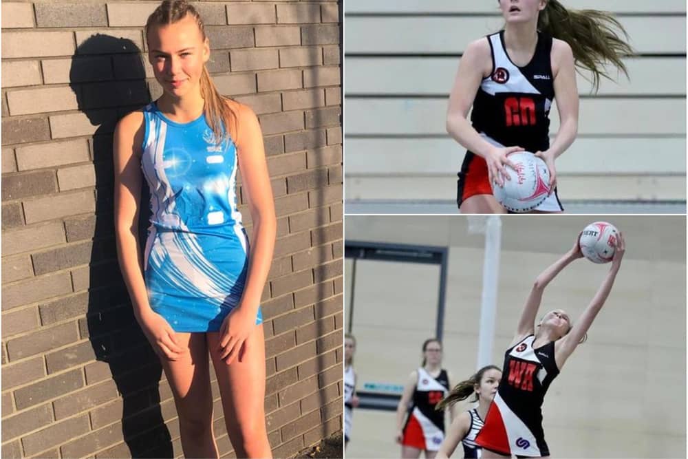 Clockwise from left, Lauren Tooley, Anais Errington and Megan Tooley are all celebrating after their call ups for regional netball squads.
