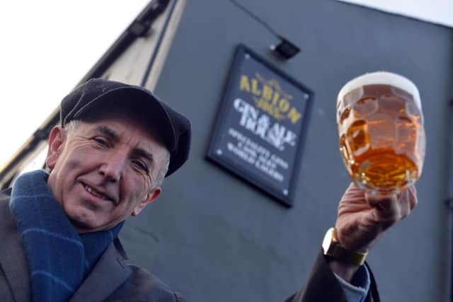 Cheers. Pub boss Jess McConnell outside the Albion Gin & Ale House - the only Jarrow boozer to be included in the Good Beer Guide 2021.