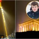 Sunderland's Northern Spire Bridge and Penshaw Monument were lit up yellow in honour of South Shields teen Kai Heslop. Images by Steven Lomas.