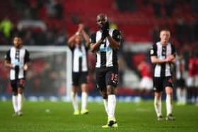 MANCHESTER, ENGLAND - DECEMBER 26: Jetro Willems of Newcastle United applauds fans after the Premier League match between Manchester United and Newcastle United at Old Trafford on December 26, 2019 in Manchester, United Kingdom. (Photo by Clive Brunskill/Getty Images)