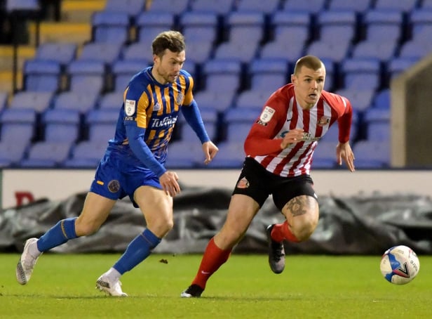 Max Power in action for Sunderland at Shrewsbury Town