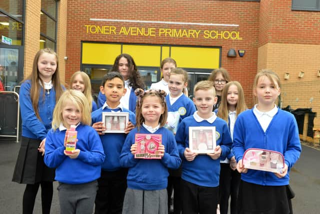 Toner Avenue Primary School children are selling pamper products in the run-up to Mother's Day to help raise funds to get a defibrillator installed for the whole community to access.