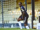 Nile Ranger of Southend United reacts to getting an injury during the Sky Bet League Two match between Southend United and Salford City.