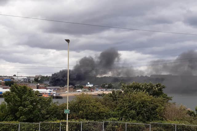 Bystanders in South Shields have seen the plumes of smoke coming from the North Shields fish quay.