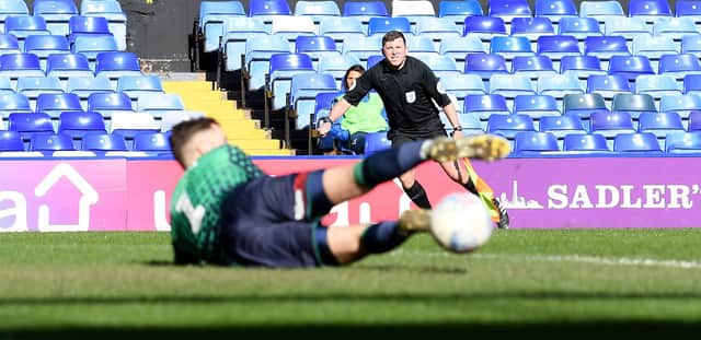 Marko Marosi is beaten but the goal is ruled out for offside