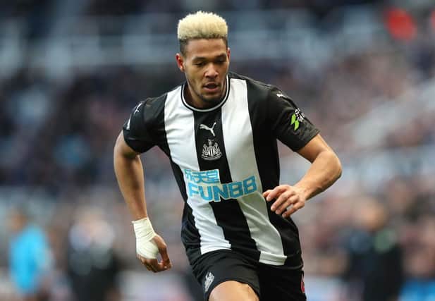 NEWCASTLE UPON TYNE, ENGLAND - FEBRUARY 29:  Joelinton of Newcastle United during the Premier League match between Newcastle United and Burnley FC at St. James Park on February 29, 2020 in Newcastle upon Tyne, United Kingdom. (Photo by Alex Livesey/Getty Images)