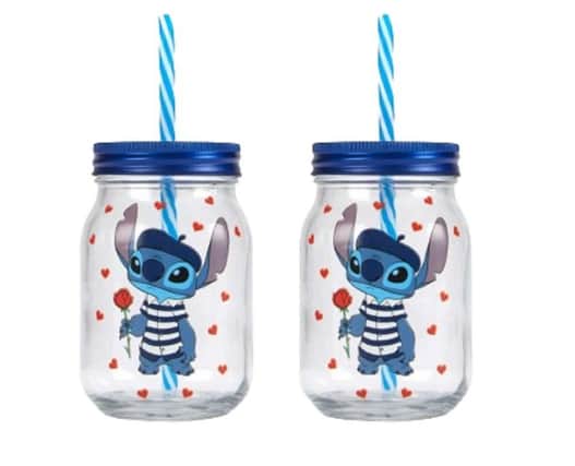 Disney Stitch Mason Jar With Straw Set of 2, £6.