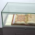 A facsimile of the Lindisfarne Gospels as seen in the Elephant Tea Rooms in Sunderland.