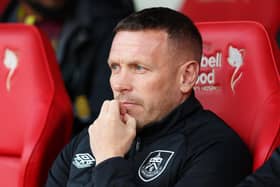 Craig Bellamy, coach of Burnley looks on during the Sky Bet Championship match between Rotherham United and Burnley at AESSEAL New York Stadium on April 18, 2023 in Rotherham, England. (Photo by Matt McNulty/Getty Images)