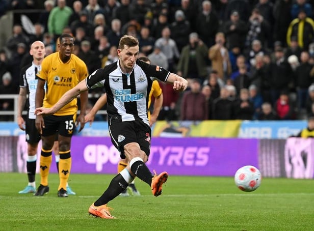 Chris Wood netted Newcastle United's winner against Wolves in April (Photo by Stu Forster/Getty Images)