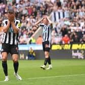 Newcastle player Sven Botman holds his head in despair after a near miss during the Premier League match between Newcastle United and Crystal Palace at St. James Park on September 03, 2022 in Newcastle upon Tyne, England. (Photo by Stu Forster/Getty Images)