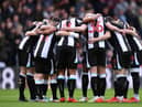 LONDON, ENGLAND - OCTOBER 23: Newcastle United players huddle ahead of the Premier League match between Crystal Palace and Newcastle United at Selhurst Park on October 23, 2021 in London, England. (Photo by Justin Setterfield/Getty Images)