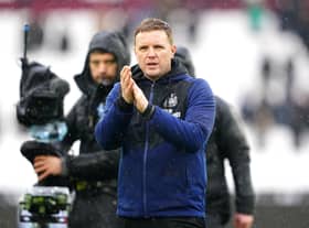 Newcastle United head coach Eddie Howe at the London Stadium.