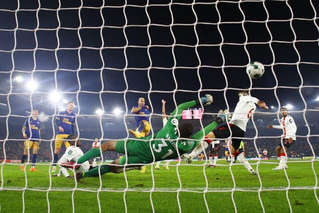 Joelinton's early strike for Newcastle United against Southampton was correctly disallowed according to Dermot Gallagher (Photo by Michael Steele/Getty Images)