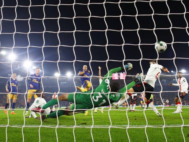 Joelinton's early strike for Newcastle United against Southampton was correctly disallowed according to Dermot Gallagher (Photo by Michael Steele/Getty Images)