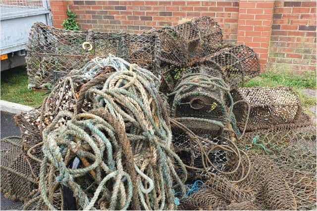 Rope, nets and lobster pot's retrieved by the divers
