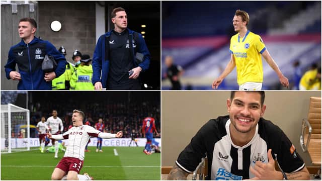 Newcastle United's January transfers. Clockwise from top left - Kieran Trippier, Chris Wood, Dan Burn, Bruno Guimaraes, Matt Targett.