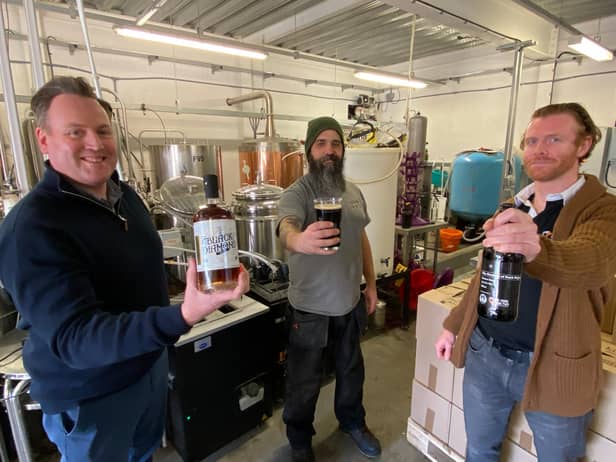 From left to right, Paul Colman, from Little Quaker Distillery, Gav Sutherland, from Darwin Brewery, and Chris, Donovan, from One More Than Two Brew.