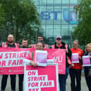 BT Harton Quay staff on the picket line fighting for fair pay.