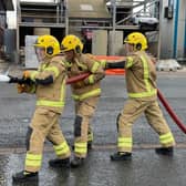 A file image of firefighters training.