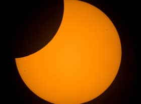 The partial solar eclipse over the UK on Tuesday, October 25. Photographed in South Shields by Steven Lomas. Picture: Steven Lomas.