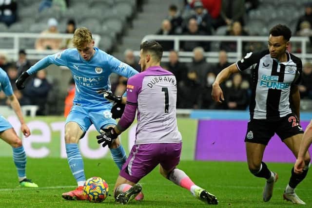 Newcastle United have had an approach for Cole Palmer knocked back by Manchester City. (Photo by OLI SCARFF/AFP via Getty Images)