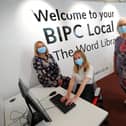 South Tyneside Council deputy leader Cllr Joan Atkinson with Julie Skevington and Shona Peterson, in the new BIPC North East business support space at The Word, South Shields.