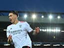 Benfica's Uruguayan forward Darwin Nunez reacts after is goal is disallowed due to his offside position during the UEFA Champions League quarter final second leg football match between Liverpool and Benfica at the Anfield stadium, in Liverpool, on April 13, 2022. (Photo by Paul ELLIS / AFP) (Photo by PAUL ELLIS/AFP via Getty Images)