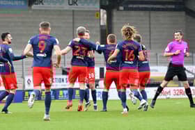 Sunderland celebrate Grant Leadbitter's opening goal at Burton Albion