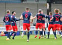 Sunderland celebrate Grant Leadbitter's opening goal at Burton Albion