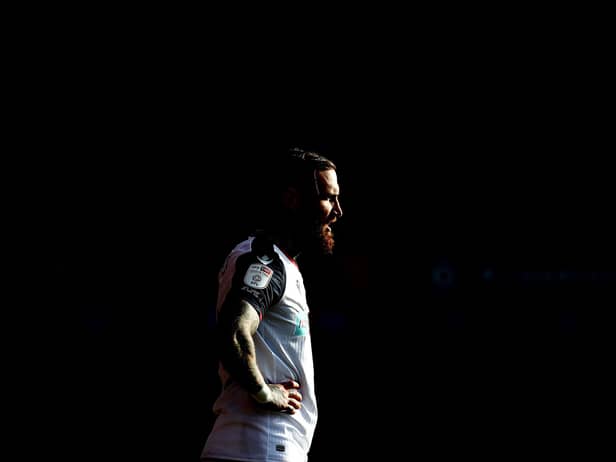 Marcus Maddison of Bolton Wanderers looks on during the Sky Bet League Two match between Southend United and Bolton Wanderers at Roots Hall on February 20, 2021 in Southend, England.