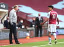 Aston Villa manager Dean Smith and striker Ollie Watkins. (Photo by Nick Potts - Pool/Getty Images)