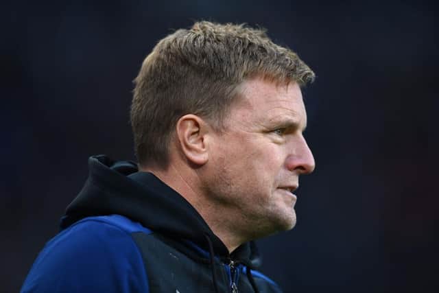 Newcastle manager Eddie Howe looks on during the Premier League match between Newcastle United and Burnley at St. James Park on December 04, 2021 in Newcastle upon Tyne, England. (Photo by Stu Forster/Getty Images)