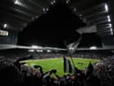 Fans of Newcastle United show their support during the Carabao Cup Quarter Final match between Newcastle United and Leicester City at St James' Park on January 10, 2023 in Newcastle upon Tyne, England. (Photo by George Wood/Getty Images)