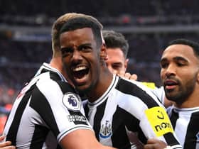 Alexander Isak celebrates scoring Newcastle United's winner.