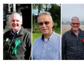 (l-r) David Herbert (Green Party), Philip Toulson (Labour Party) and Stan Wildhirt (Conservative Party)