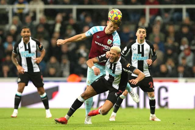 James Tarkowski in action against Newcastle United (Photo by Ian MacNicol/Getty Images)