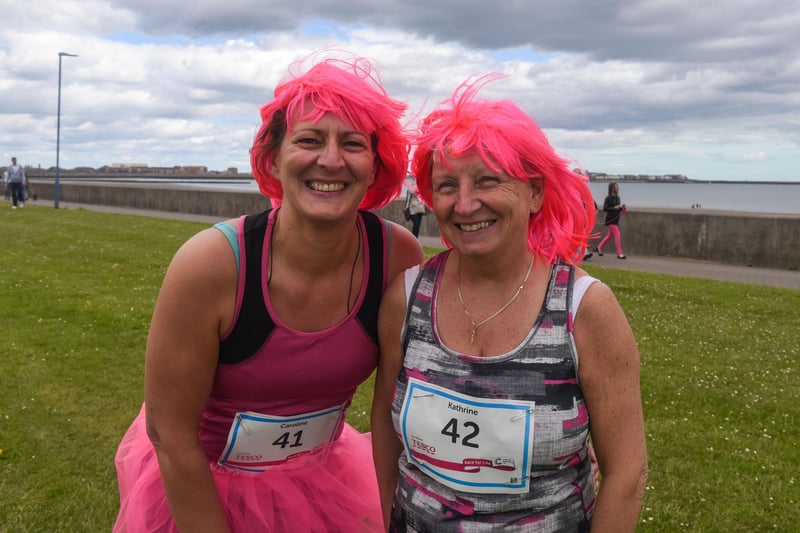 Caroline Wilson (left) and Kathrine Walton were ready for the off in the 2016 race.