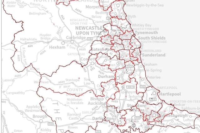 The latest map of proposed Parliamentary constituencies put forward by Boundary Commission England