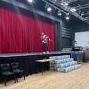 The artist came to Heworth Grange School and performed in front of Year 9 students