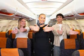 Young people take part in easyJet’s cabin crew taster session at the airline’s London Gatwick Training Centre, led by current easyJet cabin crew and instructors.