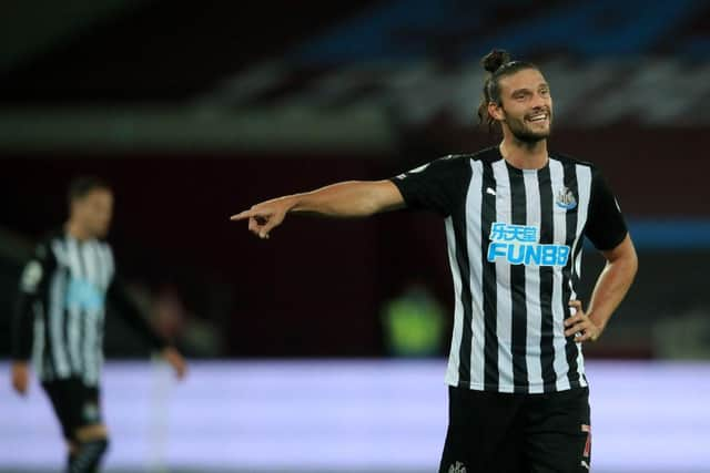 Newcastle United striker Andy Carroll.  (Photo by ADAM DAVY/POOL/AFP via Getty Images)