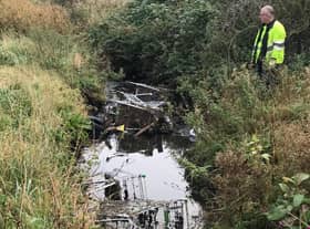 Environment Agency workers recovered 18 shopping trolleys from the River Don in Boldon.