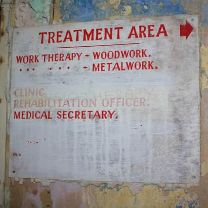 Hospital signs dating back to the 1970s remain.