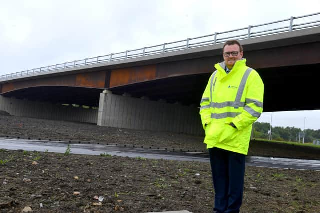 Highways England project manager Liam Quirk at the flyover for the official completion of the Testo's junction upgrade.