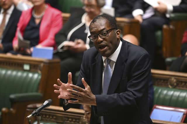 Chancellor Kwasi Kwarteng delivered his "mini-budget" to the House of Commons, prompting a slump in the value of the pound. (Jessica Taylor/UK Parliament via AP)