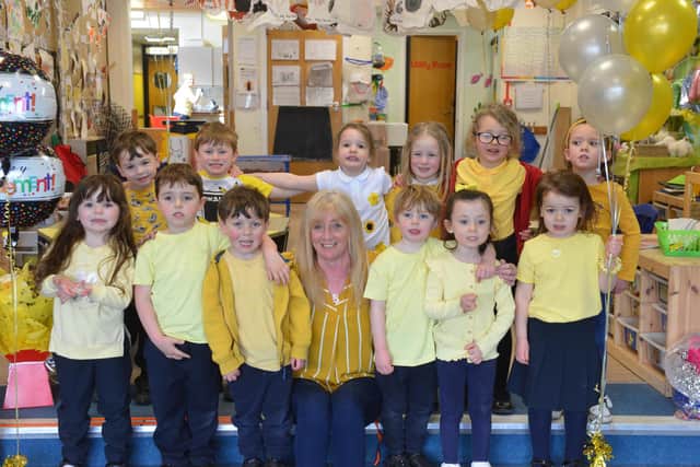 Mortimer Primary School nursery nurse Jacqueline Smith retires after 42 years at the school.